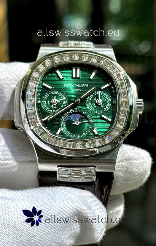 Patek Philippe Nautilus 5740 Perpetual Calendar Stainless Steel Green Dial Swiss Replica Watch