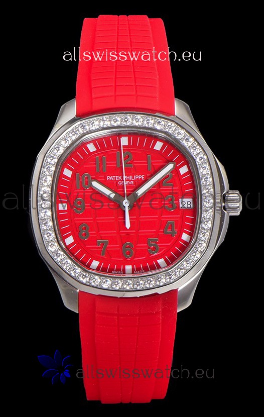 Patek Philippe Super Clone Aquanaut Stainless Steel Red Dial 38.5MM Watch 