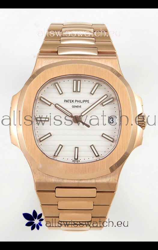 Patek Philippe Super Clone Nautilus 5711/1R-001 in Rose Gold White Dial