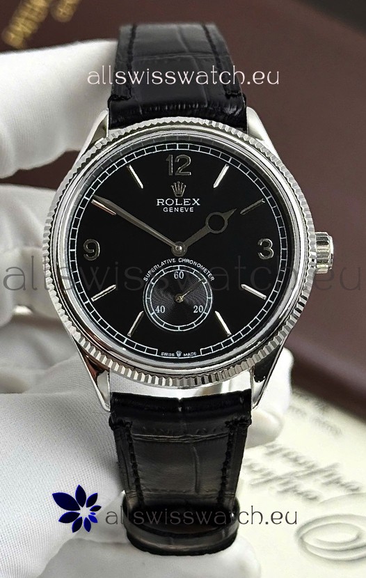 Rolex 1908 Perpetual Swiss Movement Replica Watch in Steel Casing Black Dial 