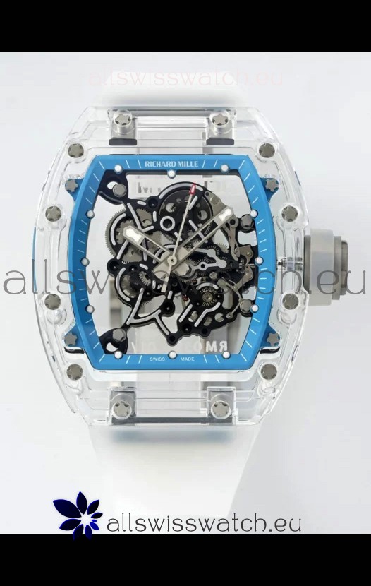 Richard Mille RM055 Transparent Sapphires Casing with Genuine Tourbillon Super Clone Watch