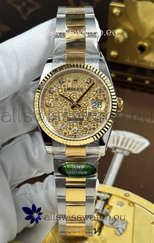 Rolex Datejust Super Clone Cal.3235 Brown Computer Dial 2 Tone Yellow Gold Casing Watch 36MM