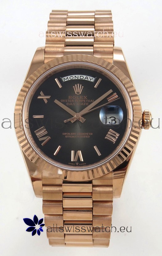 Rolex Day Date Super Clone Ombre Brown Dial 40MM 220 Grams Swiss Replica watch 