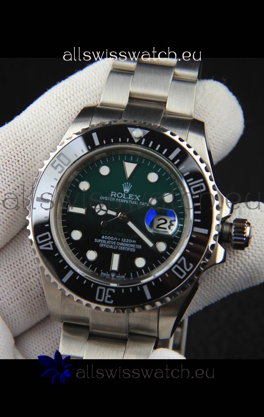 Rolex Sea Dweller Japanese Movement Replica Watch Green Dial 43MM