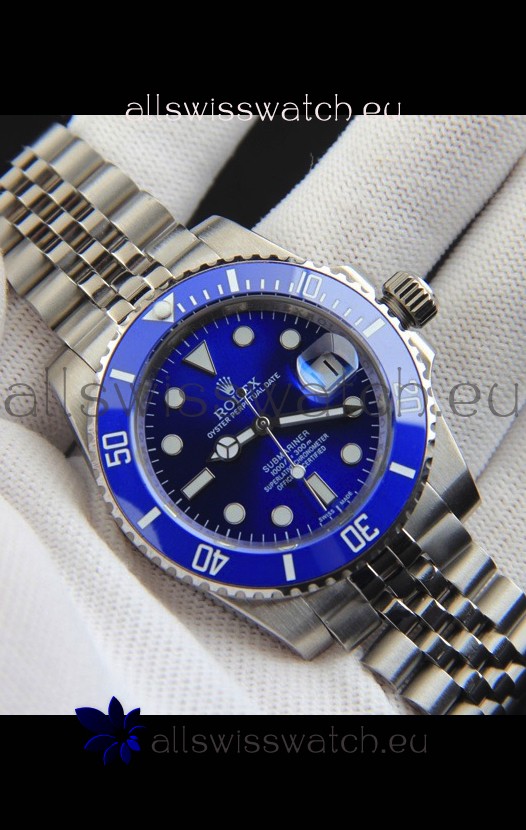 Rolex Submariner Japanese Replica Watch 904L Steel - Ceramic Bezel in Blue