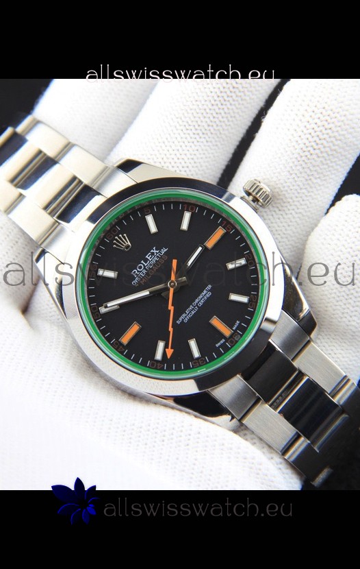 Rolex Milgauss Japanese Movement Replica Watch in Black Dial 