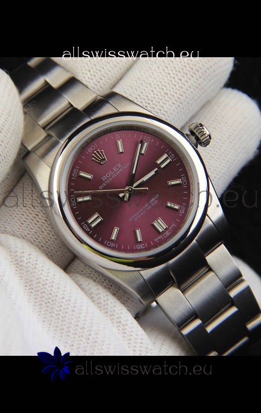 Rolex Oyster Perpetual Japanese Movement Replica Watch 36MM - Burgundy Dial