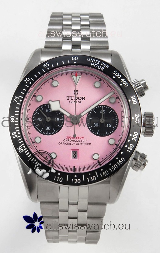 Tudor Super Clone Black Bay Chronograph Watch in Pink Dial