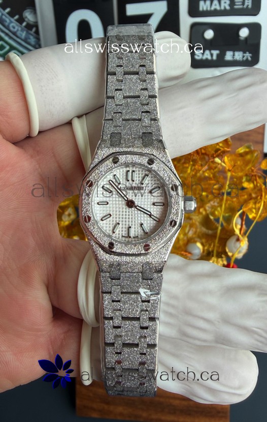 Royal Oak Frosted 67630BC Mini 23MM White Gold Super Clone Watch 