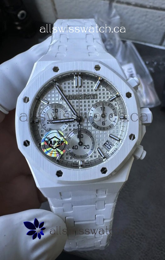 Royal Oak Chrono 26240 White Ceramic Super Clone Watch 