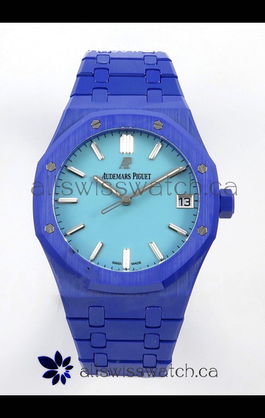 Royal Oak 15500 Tiffany Blue Dial & Blue Ceramic Super Clone Watch 