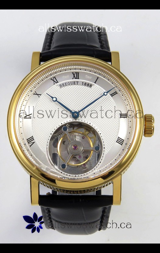 Breguet Classique Tourbillon Yellow Gold Roman Dial Super Clone Watch 