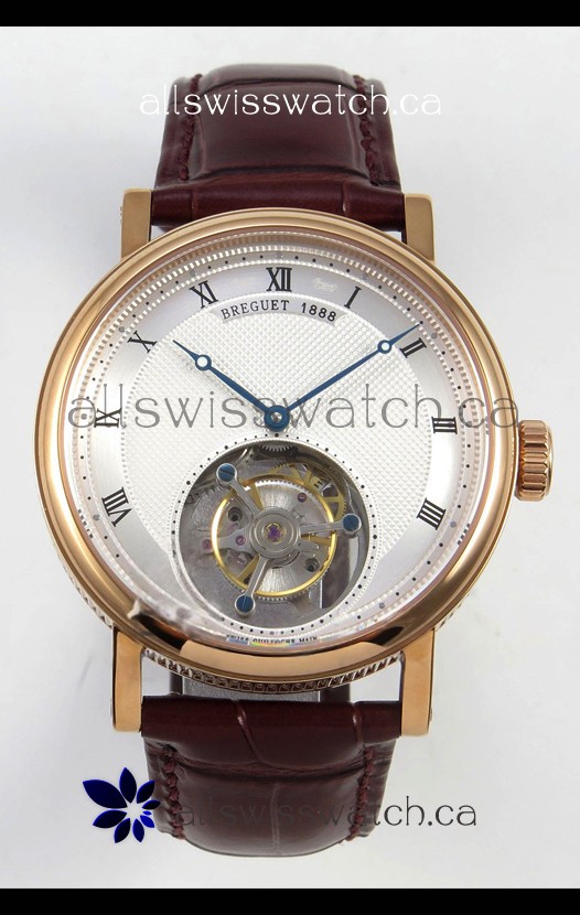 Breguet Classique Tourbillon Rose Gold Roman Dial Super Clone Watch 