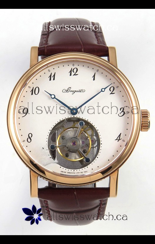 Breguet Classique Tourbillon Rose Gold Numerals Dial Super Clone Watch 