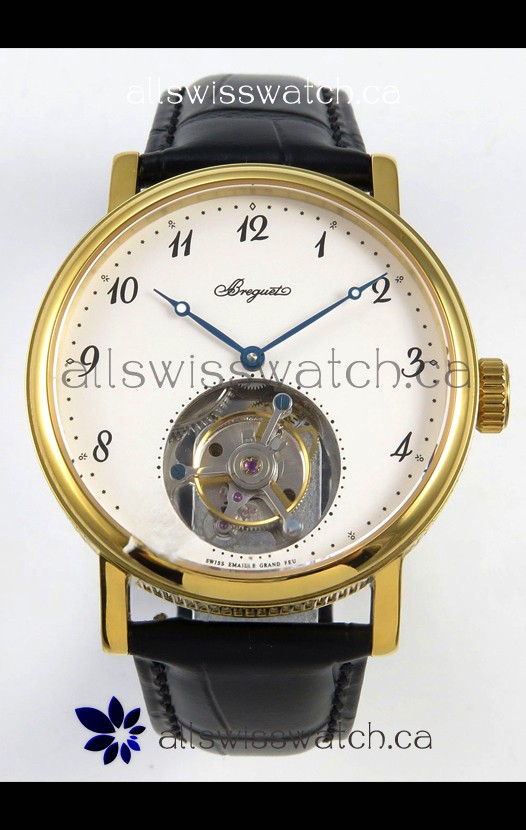 Breguet Classique Tourbillon Yellow Gold Numerals Dial Super Clone Watch 