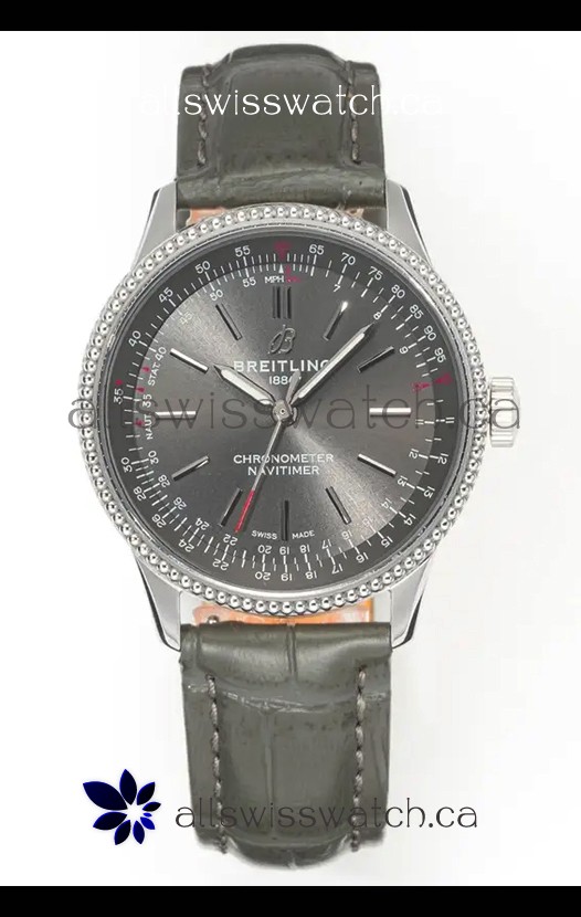 Navitimer Automatic 36 Grey Dial Steel Casing Super Clone Watch 