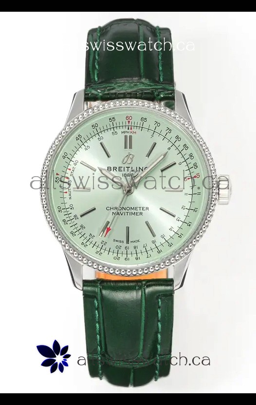 Navitimer Automatic 36 Green Dial Steel Casing Super Clone Watch 