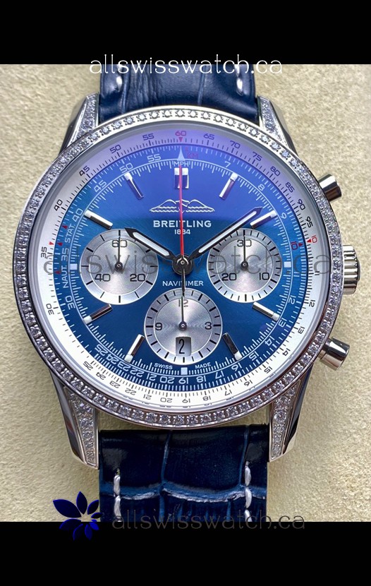 Breitling Navitimer B01 43MM Stainless Steel Blue Dial Super Clone Watch 