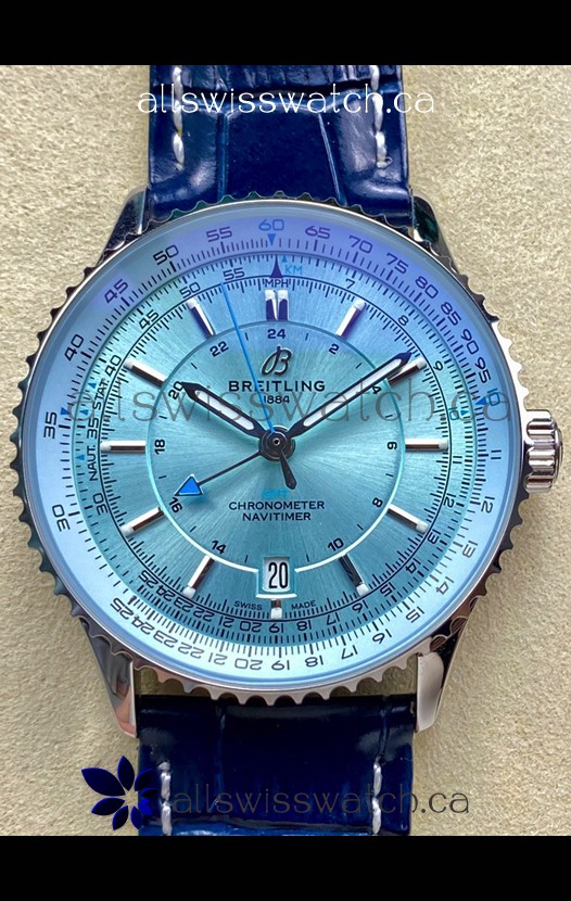 Breitling Navitimer 01 GMT Ice Blue Dial Swiss Replica Watch 