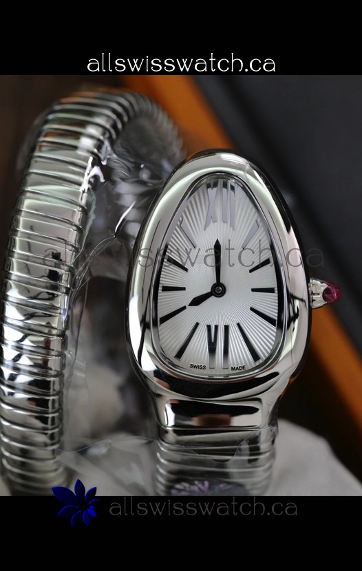 Serpenti Stainless Steel White Dial Super Clone Watch