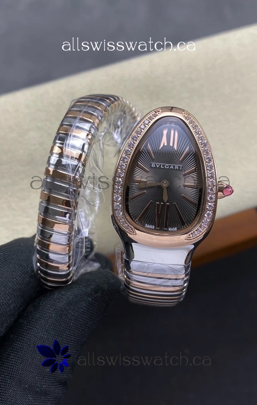 Serpenti Two Tone Grey Dial Super Clone Replica Watch