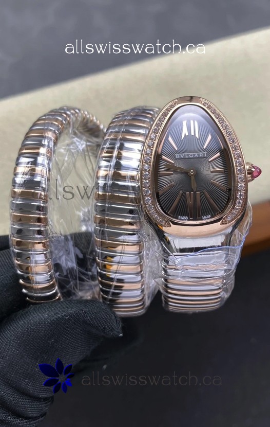 Serpenti Tubogas Double Spiral Grey Dial Two Tone Super Clone Watch 