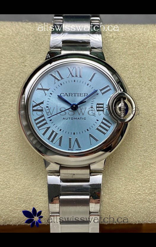 Ballon De Cartier Automatic Ice Blue 36MM Dial Super Clone Watch 