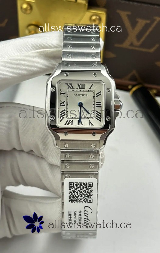 Cartier Santos Swiss Quartz 27MM Steel Dial Super Clone Watch