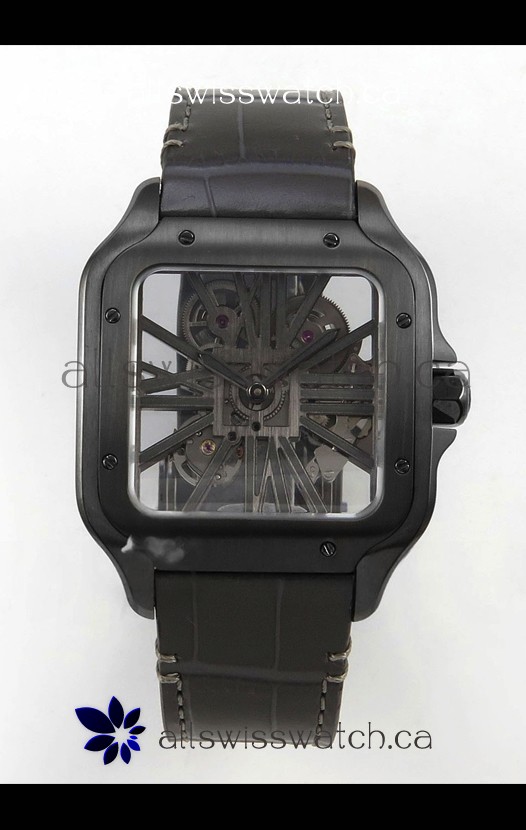 Santos De Cartier Super Clone Watch in Skeleton Dial PVD MLF Coating