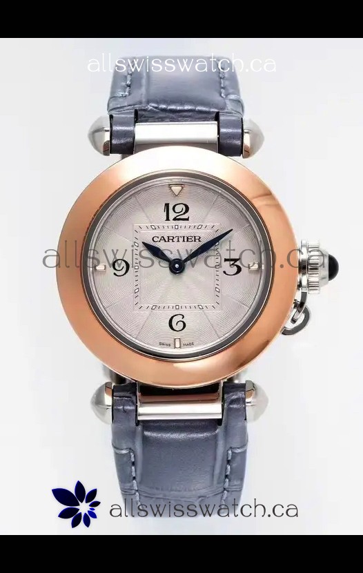 Pasha De Cartier Rose Gold Casing Watch 30MM Super Clone Watch 