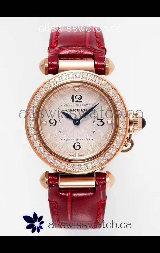 Pasha De Cartier Rose Gold Casing Watch 30MM Super Clone Watch 