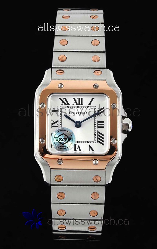 Cartier Santos Swiss Quartz 27MM Two Tone Super Clone Watch