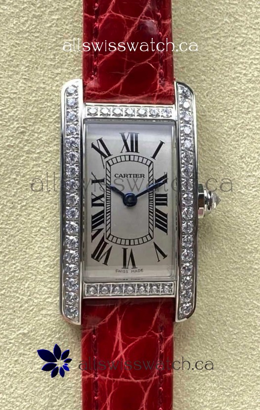 Cartier Tank Americaine Swiss Quartz 19mm Steel Casing Swiss Replica Watch 