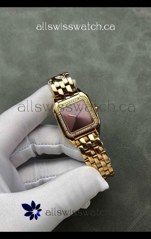 PANTHERE de Cartier 27MM Red Dial Diamonds Super Clone Watch 