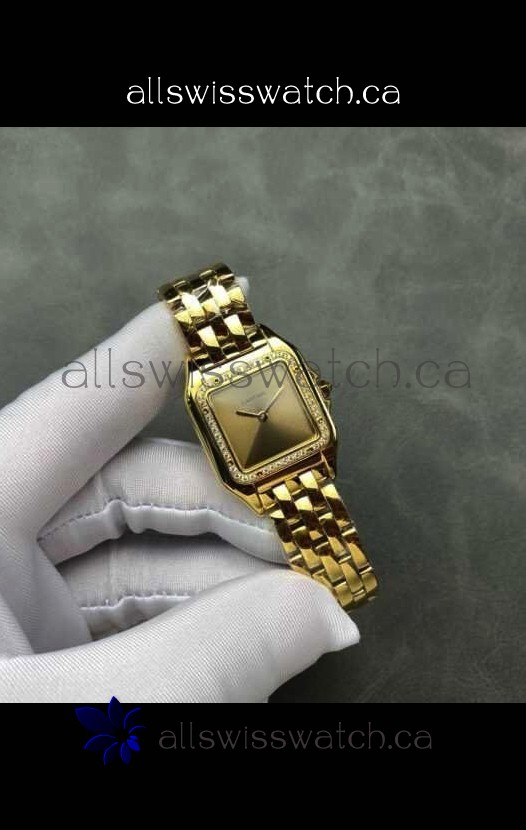 PANTHERE de Cartier 27MM Gold Diamonds Dial Super Clone Watch 