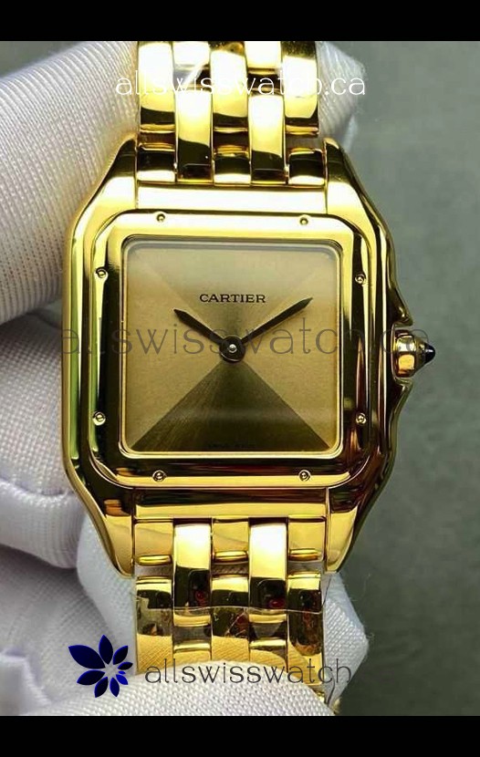 PANTHERE de Cartier 27MM Gold Dial Super Clone Watch 