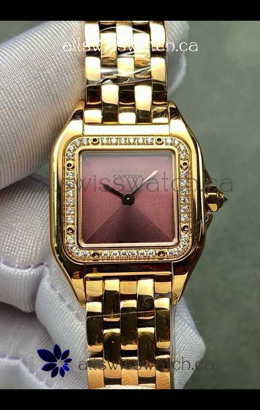 PANTHERE de Cartier 22MM Red Dial Diamonds Super Clone Watch 