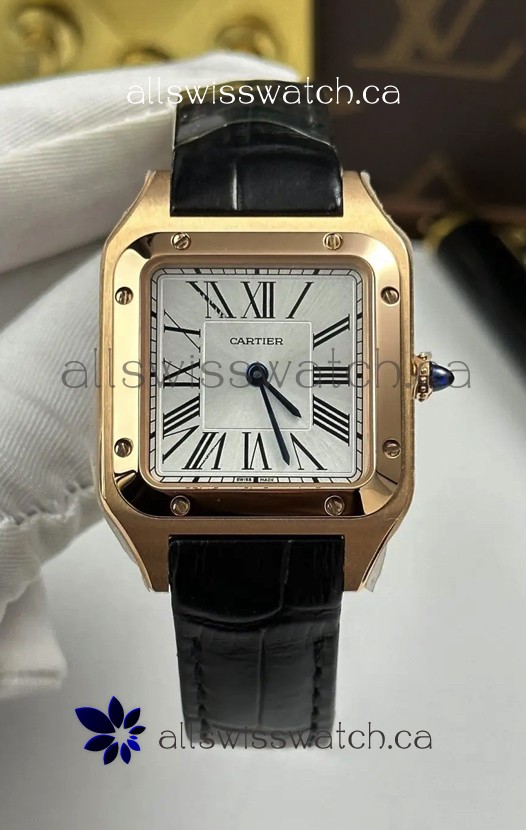 Cartier Santos Dumont in Rose Gold Casing 27MM Super Clone Watch 