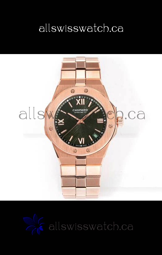 Chopard Alpine Eagle Rose Gold Brown Dial Super Clone Replica Watch