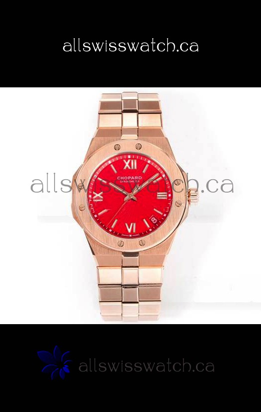 Chopard Alpine Eagle Rose Gold Red Dial Super Clone Replica Watch
