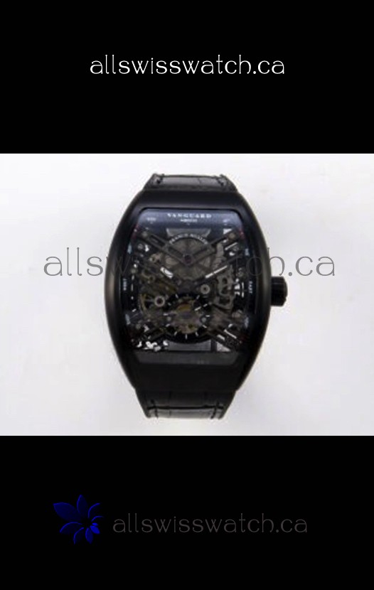 Franck Muller V45 Tourbillon Skeleton DLC Super Clone Watch 