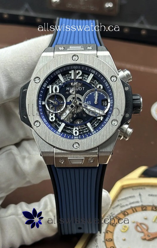 Hublot Big Bang Unico Blue Stainless Steel Casing Super Clone Watch 