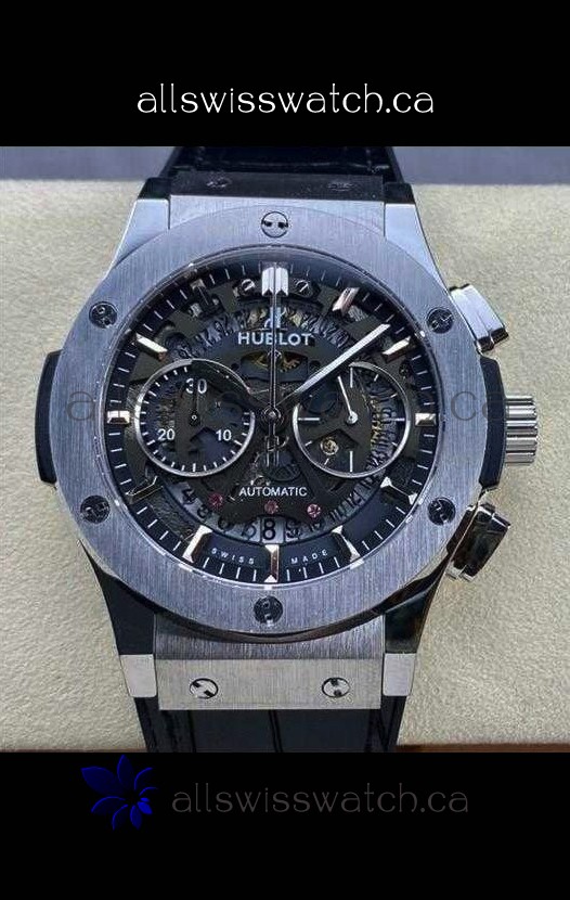 Hublot Classic Fusion Chronograph Stainless Steel Skeleton Super Clone Watch 