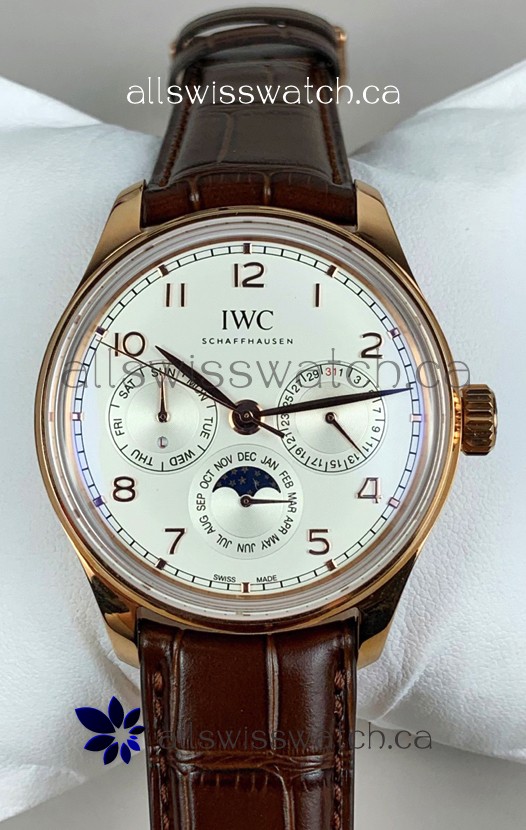 IWC Portuguese Perpetual Calendar Rose Gold Super Clone Watch 