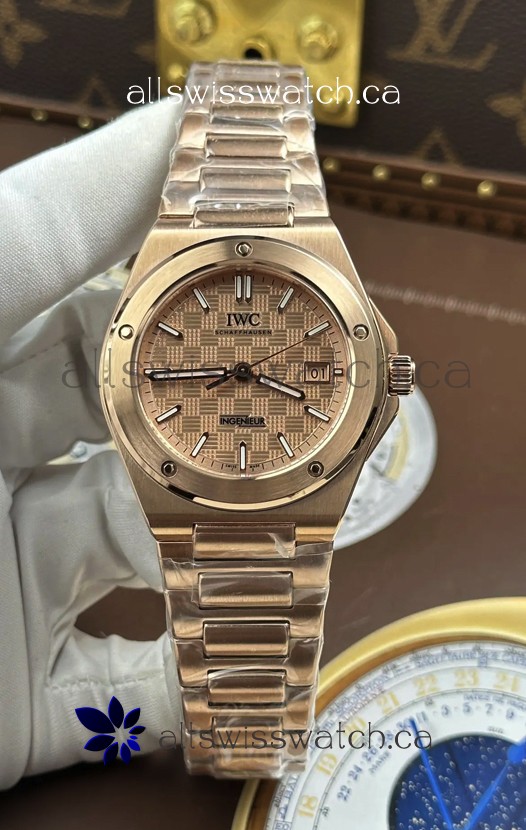 IWC Ingenieur Rose Gold Case and Dial Super Clone Watch 