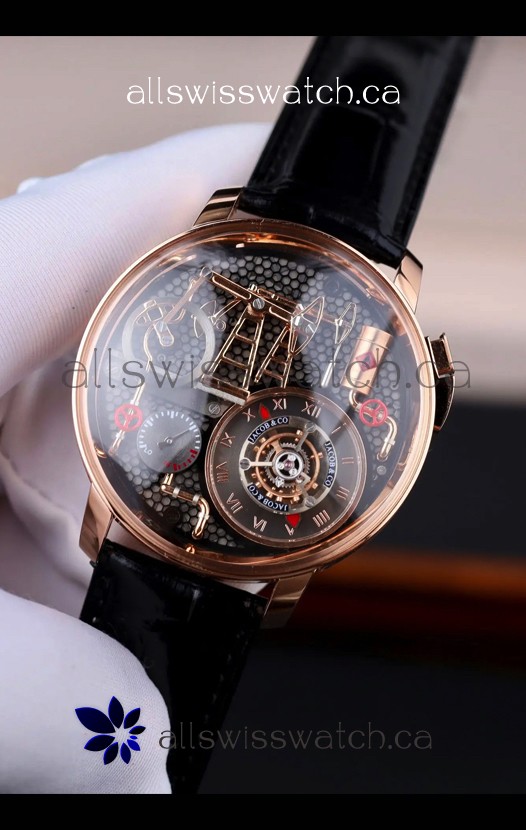 Jacob & Co Oil Pump Rose Gold Japanese Automatic Movement Watch 