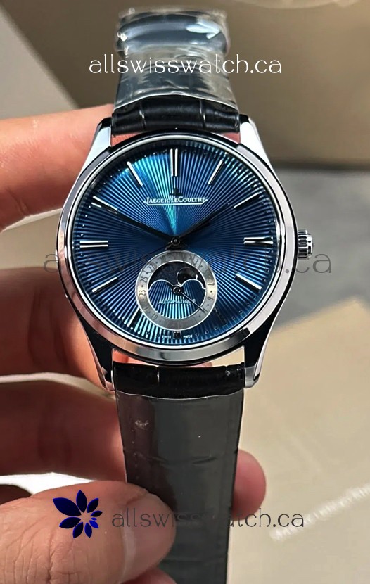 Jaeger LeCoultre Master Ultra Thin Blue Enamel Moonphase Dial Super Clone Watch 