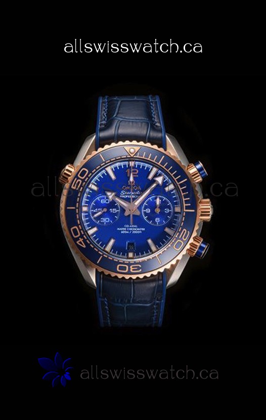 Omega Speedmaster Planet Ocean Two Tone Blue Dial Super Clone Watch 