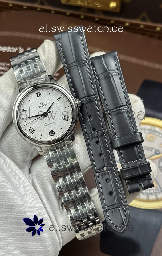 Omega De Ville Automatic 34MM White Dial Steel Case Super Clone Watch 