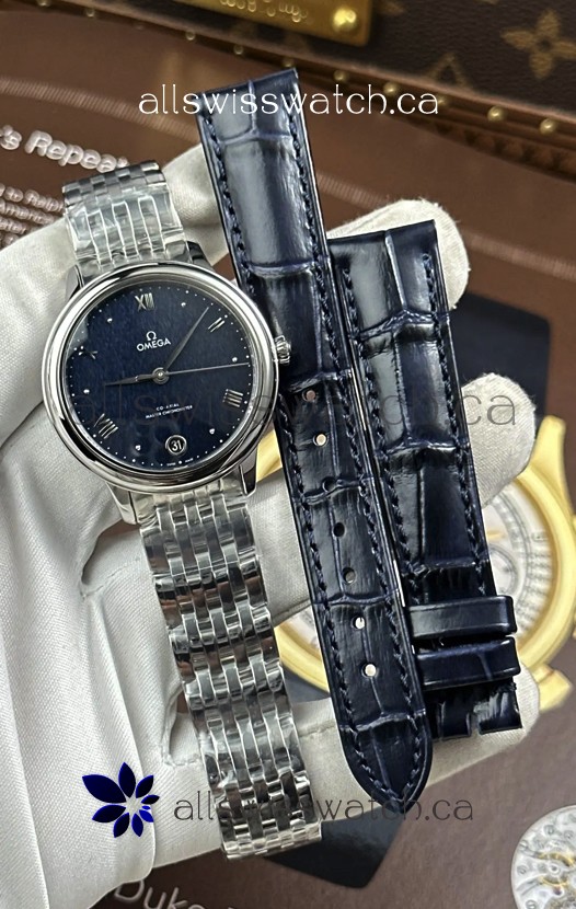 Omega De Ville Automatic 34MM Blue Dial Steel Case Super Clone Watch 